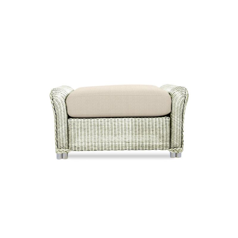 Reflections Outdoor Ottoman, Ivory, Friendly Flax
