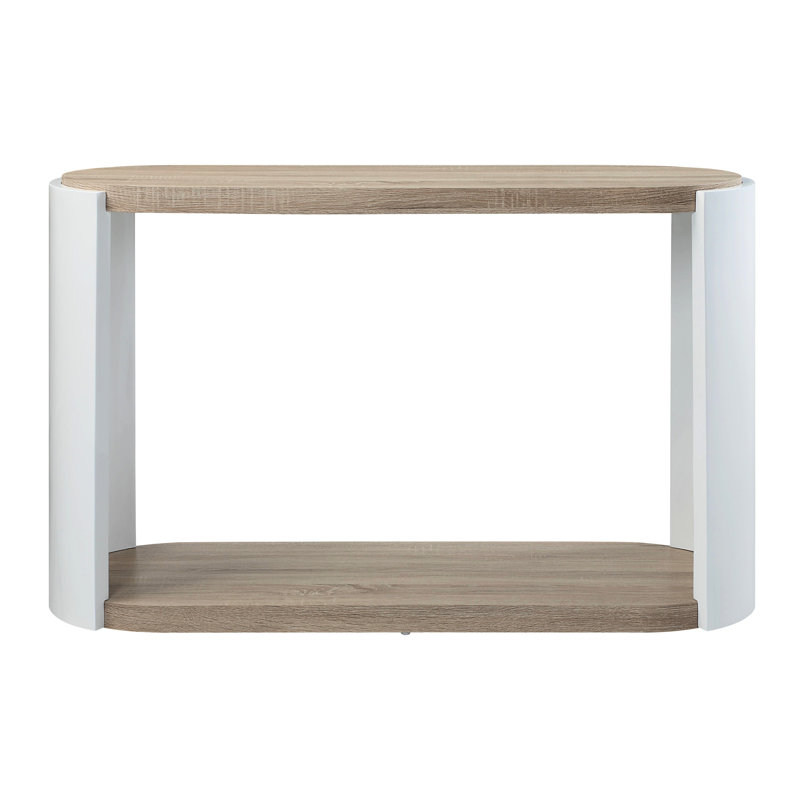 Chêne et blanc brillant Table - Structure fonctionnelle pour la chambre à coucher Apparence élégante