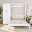Grand lit escamotable avec garde-robe et tiroirs de rangement, tête de lit tapissier-133704474