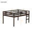 Full Rubber Wood Loft Bed With Ladder-697304946
