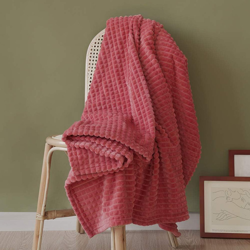 Throw Blanket For Couch-Super Soft Fluffy Blankets, Coral Red