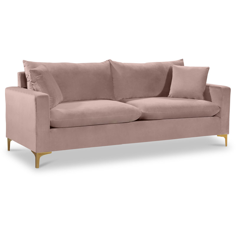 Shumpert 81.5'' Velvet Sofa, Pink Velvet