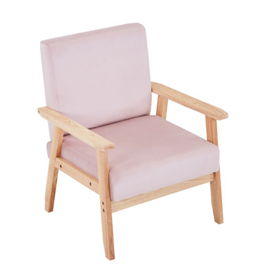 Bleona Velvet Accent Chair For Living Room, Mid Century Modern Relaxing Armchair With Solid Wood Frame & Soft Cushion, Reading Leisure Chair With Back