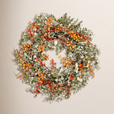 24" Handcrafted Eucalyptus Thanksgiving Wreath