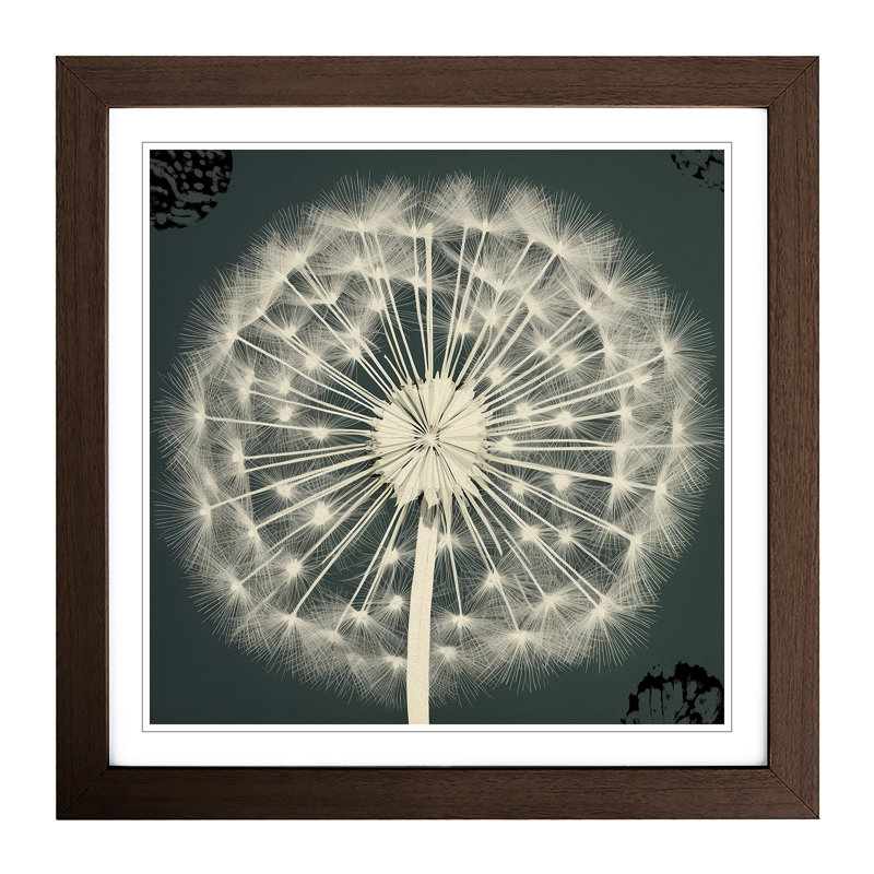 Dandelion Bauhaus No.6 - Single Picture Frame Print on Wood, Walnut