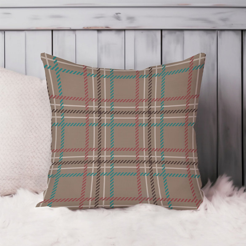 Retro Brown Plaid Pattern XI, 16"H x 16"W
