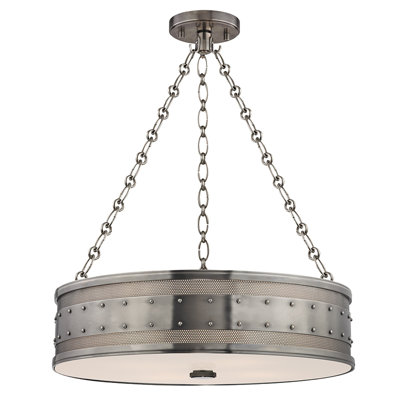 Lustre tambour 4 lumières à abat-jour Gaines