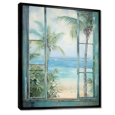 «Tropical beach Windows horizon I» - Impression sur toile côtières