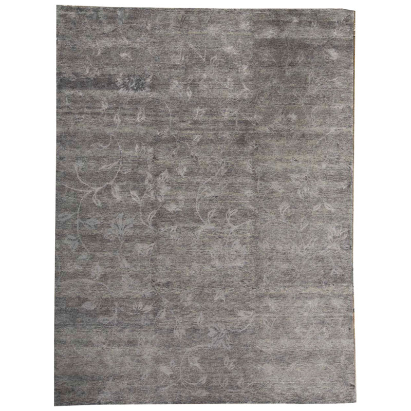 Tapis gris de haute qualité noué à la main
