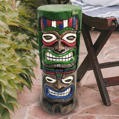 20-Inch Smiling Tiki Garden Statue