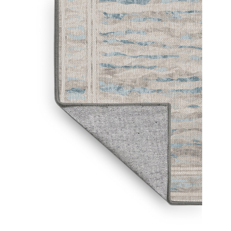 Machine Washable Gray Area Rug, Square 6'