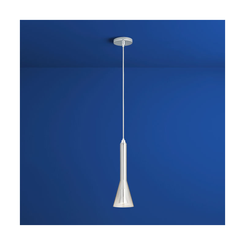 Luminaire suspendu conique 1 lumière Liberty, Chrome poli, Miroir