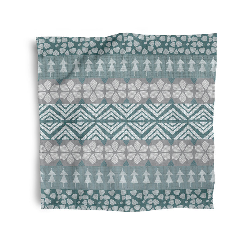 Chaithra Polyester Geometric Square Napkin, Blue