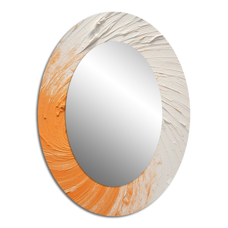 Miroir mural orange et blanc - spirale minimale orange, 40 po x 30 po
