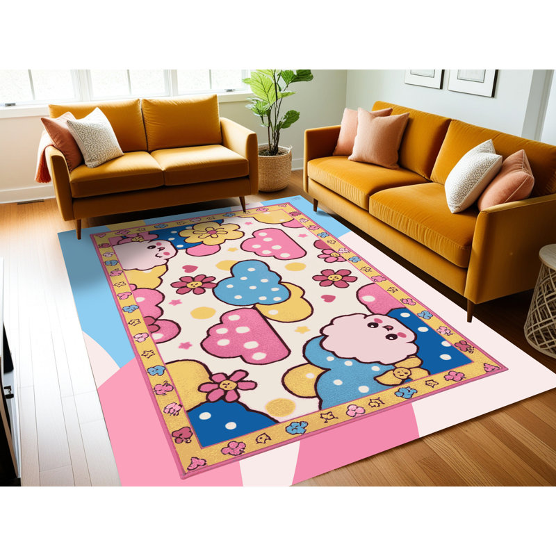 East Urban Home Washable Sky Clouds Nursery Kids Rug_Sky037, Rectangle 7' x 9'