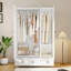 Armoire sur pieds à 3 portes avec 2 tiroirs et tringle, Jordache-1493408460