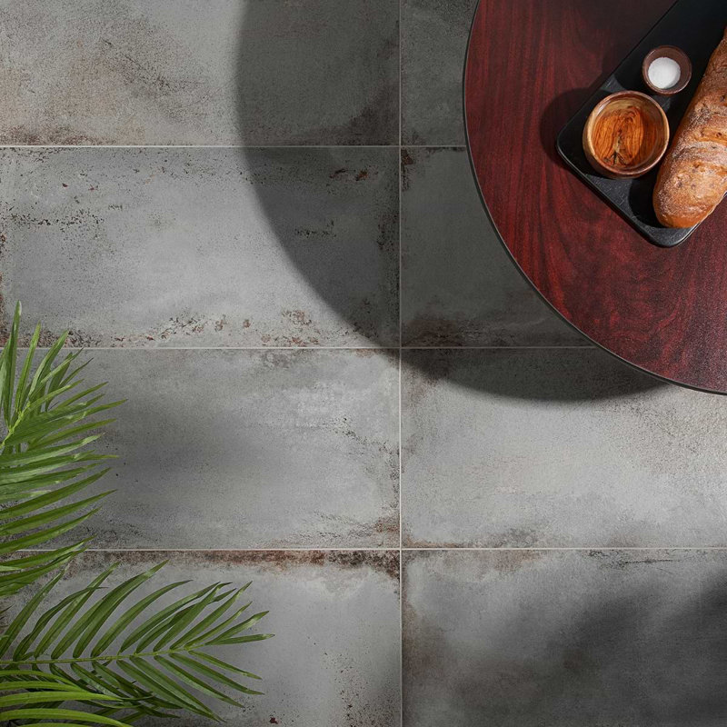 Angela Harris Flatiron 12X24 Semi-Polished Porcelain Tile, Gray