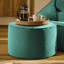 Milano 55Cm Wide Velvet Round Pouffe Ottoman-1485698563
