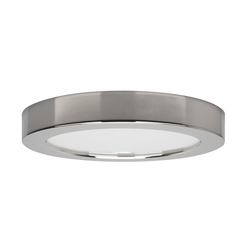 Plafonnier encastré 1 lumière DEL Speidel, Chrome poli, H 1 po x l 7 po x P 7 po