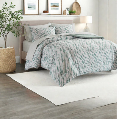 De literie double, ensemble d'édredon moderne en polyester vert pour la maison