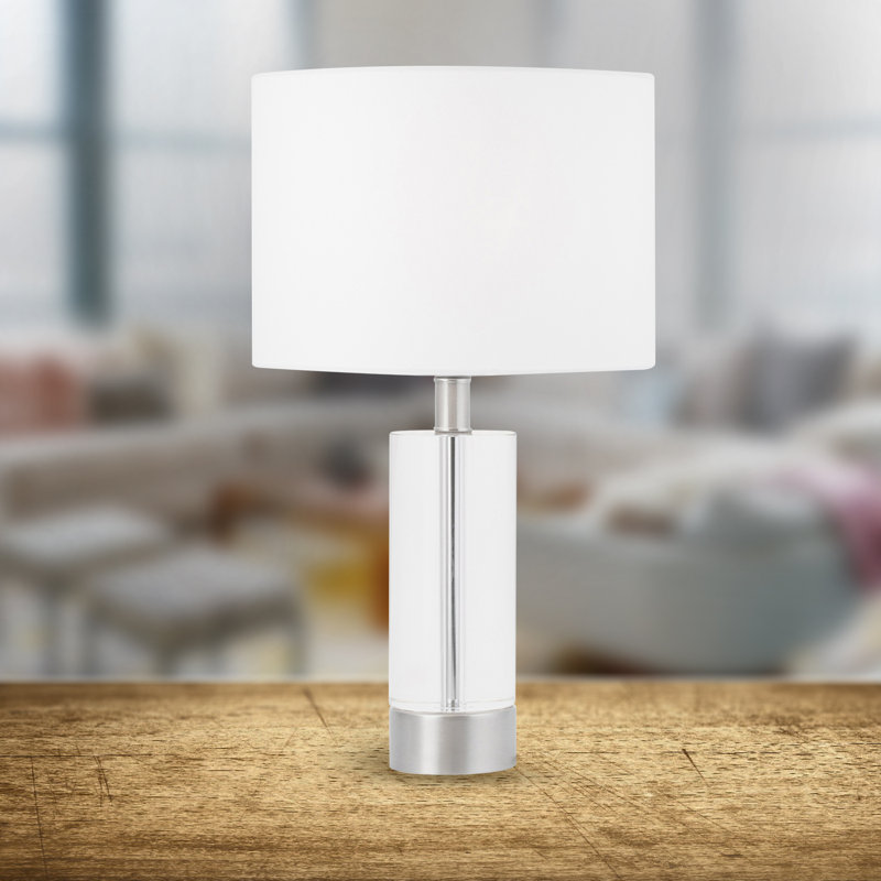 Cisco Crystal Table Lamp, Brushed Chrome