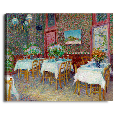 Interior of a restaurant by Vincent Van Gogh. The World Classic Art Reproductions, Giclee Canvas Prints Wall Art for Home Decor,1.5 inches