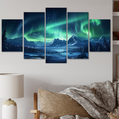 Ensemble de décorations murales en métal Haid - Aurora Borealis