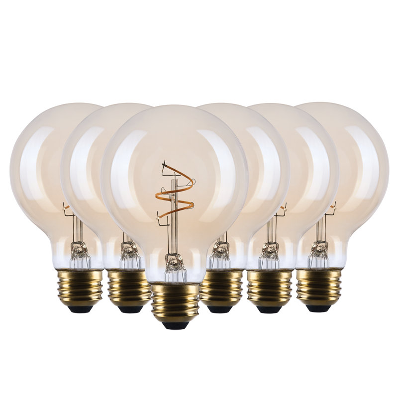 Filament ambre en verre transparent 3,5 W à culot moyen 3,5 watts G25 à DEL, 2 000 lumens, intensité variable, 120 V, 3.5 W