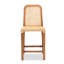 Tabouret de bar Mid-Century moderne en rotin naturel et bois d'acajou