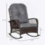 Chaise berçante d'extérieur en osier avec assise large, coussin épais et moelleux, chaise berçante en rotin