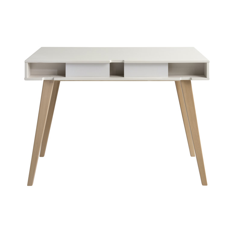 Saffron Solid Wood Writing Desk, White