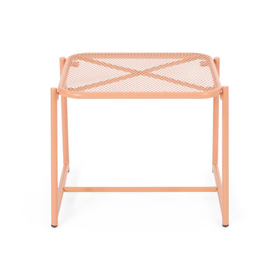 Table de bout décorative avec plateau en filet, table d'appoint compacte et durable pour les petits espaces, parfaite pour l'extérieur