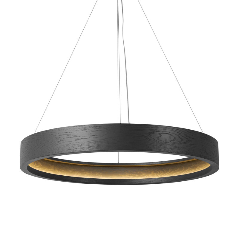 Baum 1 - Light Chandelier, 25" H x 48.5" W x 48.5" D, Black Oak
