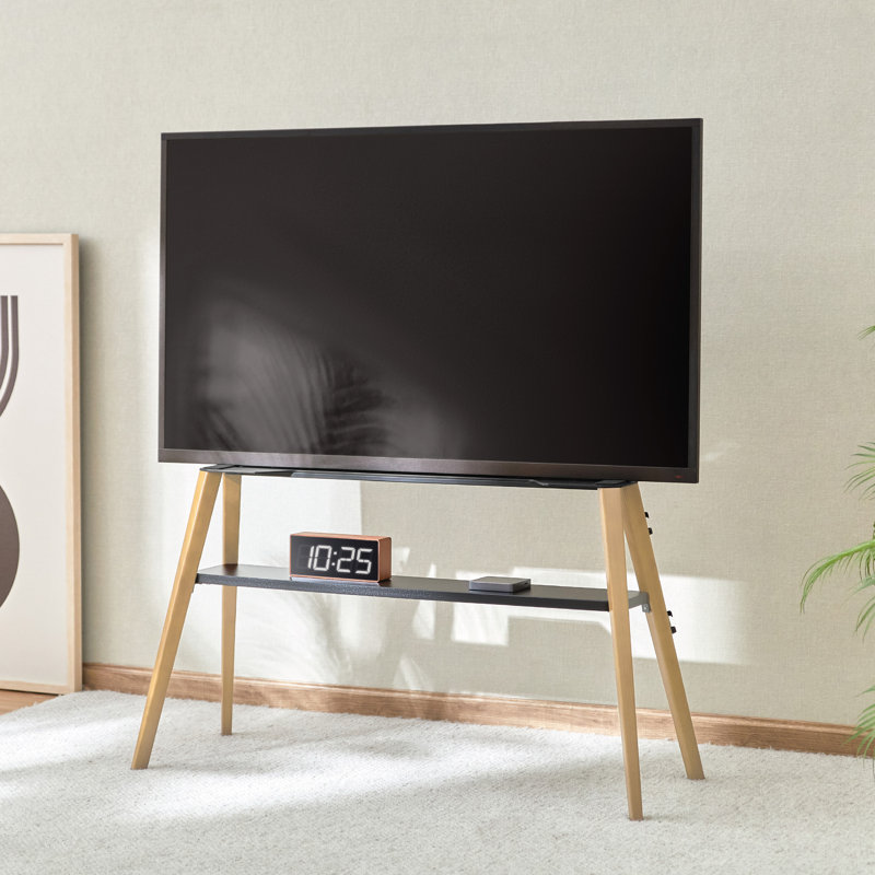 Aluin Unfinished TV Stand for TVs up to 75", Light Brown