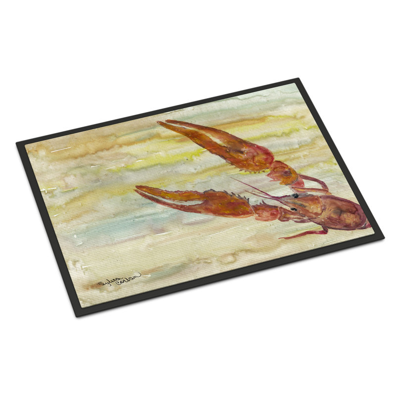 Tapis d’extérieur antidérapant intérieur/extérieur antidérapant crawfish Cale, Rectangle 2 pi x 3 pi