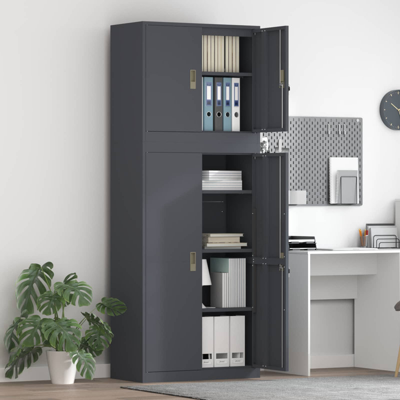 Storage Cabinet Steel Lockable, Anthracite