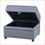 Repose-pieds rectangulaire en velours gris anthracite contemporain avec repose-pieds | Structure en bois | Fabrication robuste