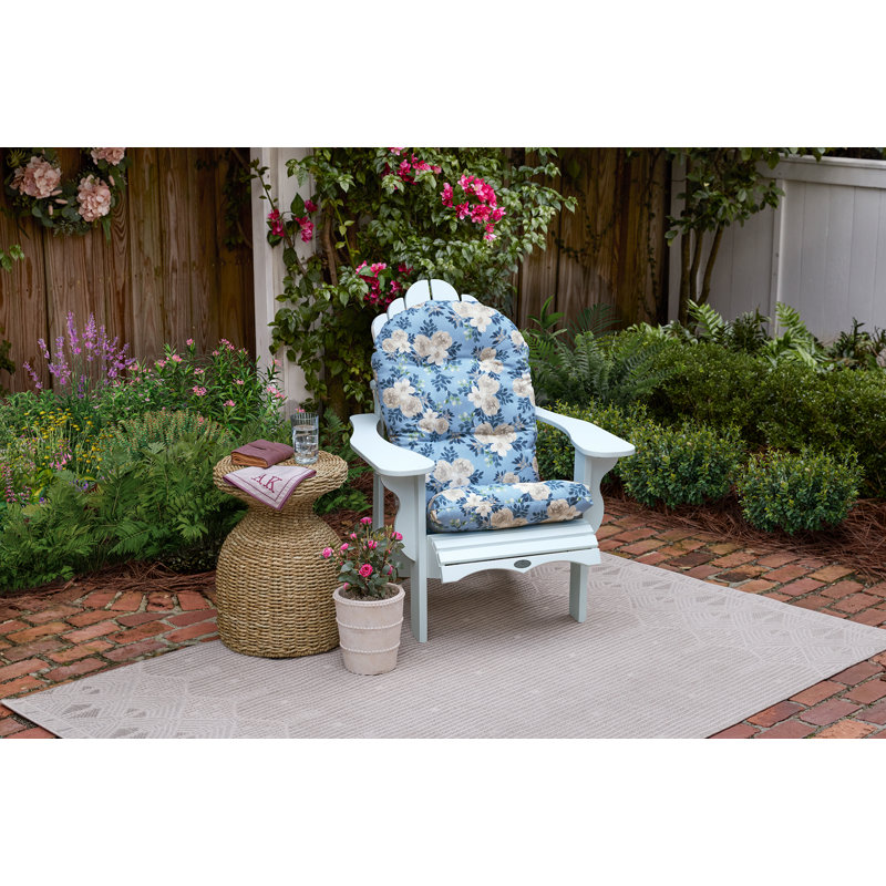ARDEN x Alexandra Kay Plush Modern Tufted Polyfill Adirondack Cushion, 20 x 18, Backroad Blossom Blue