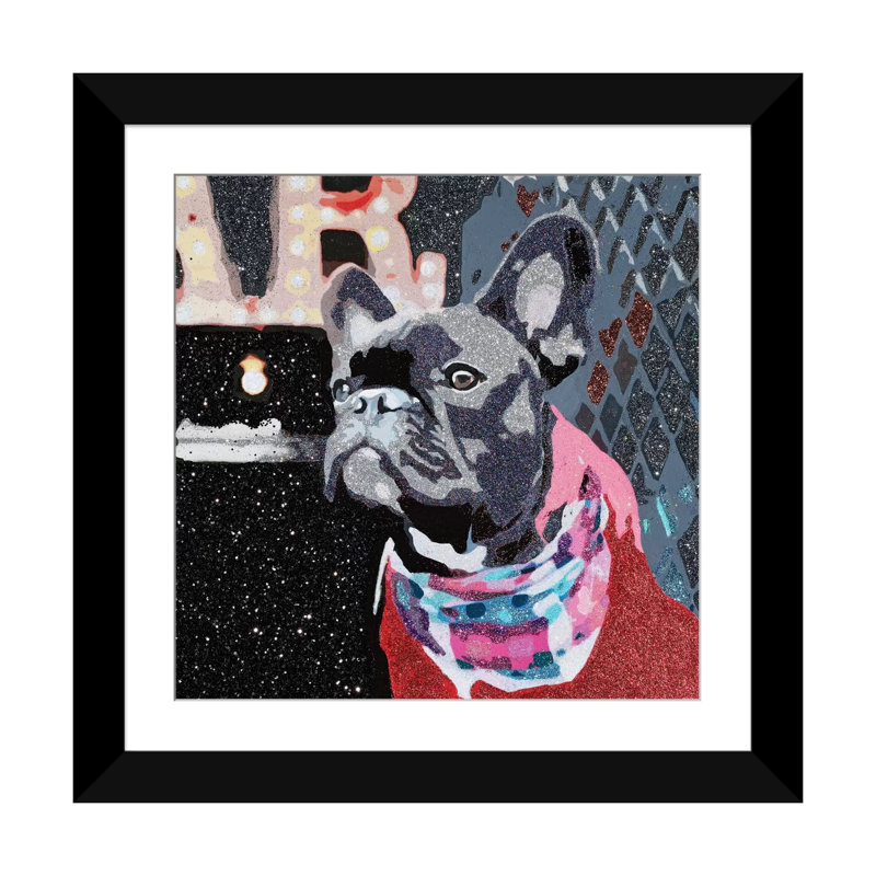 «Biggie in Red», reproduction d'art sur toile tendue, H 24 po x l 24 po x P 1 po, Papier d'art encadré noir, Blanc