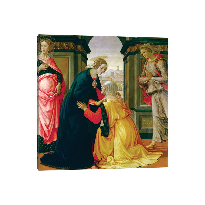 The Visitation, 1491 by Domenico Ghirlandaio - Wrapped Canvas Painting, 45.72 cm H x 45.72 cm W