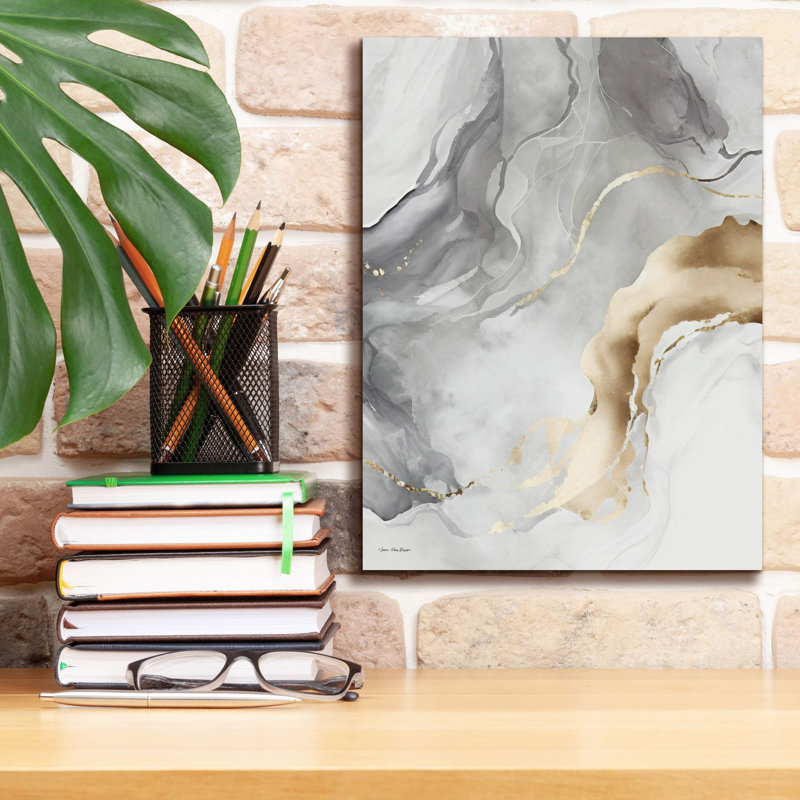 «Gray Art Marble II» par Seven Trees Design, art mural sur toile, H 16 po x l 12 po x P 0,75 po