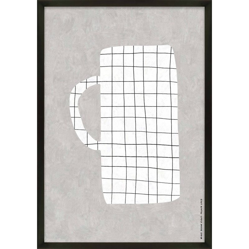 «Cup 1» par Romina Gadler, impression sur, Blanc / aubergine / banane / brun clair / rouge br, H 20 po x l 14 po