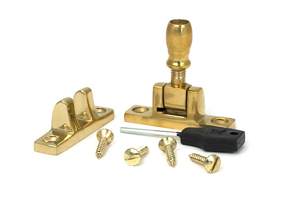Mushroom Brighton Fastener - Narrow (Square), Polished Brass