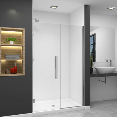 Transolid Elizabeth 49-in W x 76-in H Hinged Shower Door with Clear Glass