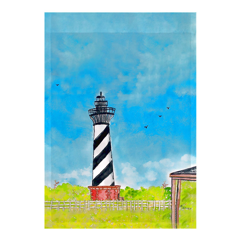 Drapeau de jardin à 2 côtés hatteras phare, H 18 po x l 12,5 po