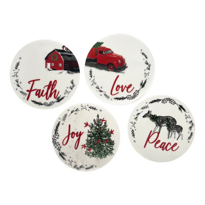 Farmhouse Christmas Coaster Set
