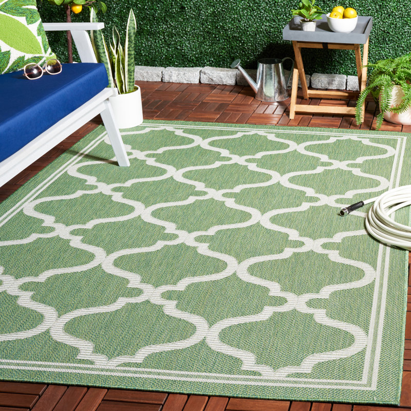 Jaxzen Performance Machine Washable Geometric Indoor/Outdoor Area Rug, Rectangle 5'3" x 7'6" 