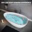 Baignoire autoportante de 59 po, blanc brillant, matériau en résine de pierre, chaleur à long terme, baignoire de trempage à surface solide confortable, bonne isolation thermique, style contemporain
