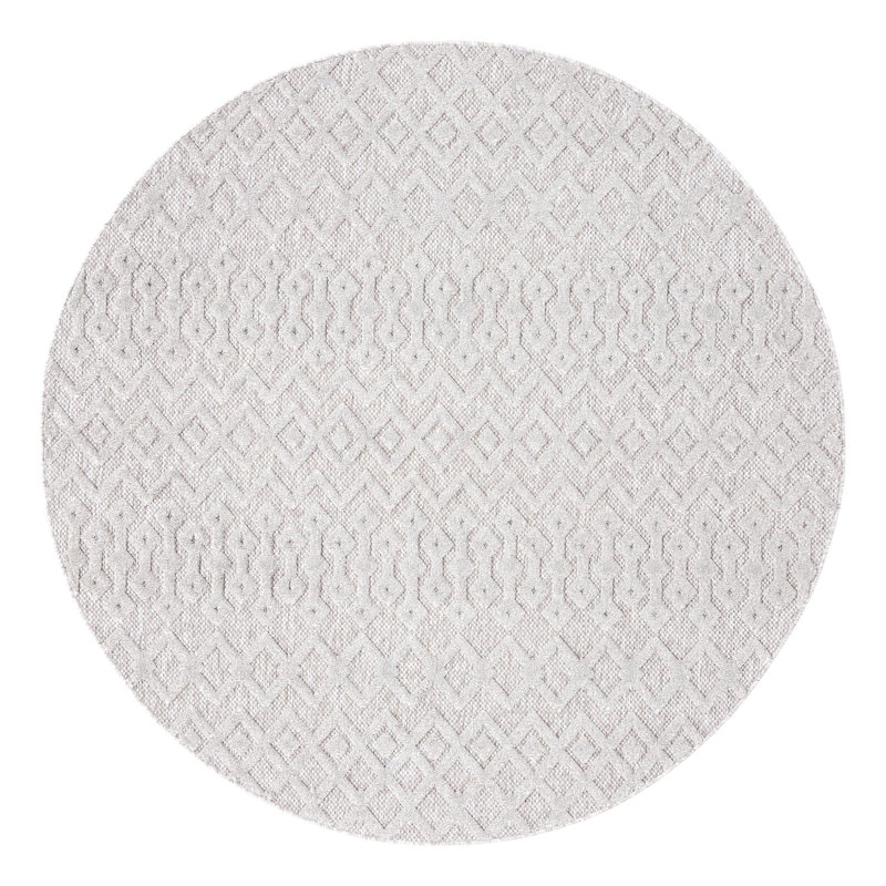 Grindle Geometric Indoor / Outdoor Rug, Round 7'