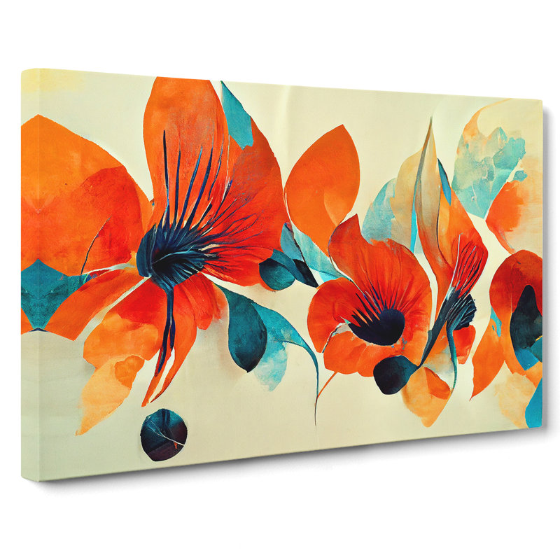 Modern Abstract Flowers Vol.3 - Wrapped Canvas, 40cm H x 60cm W x 3cm D